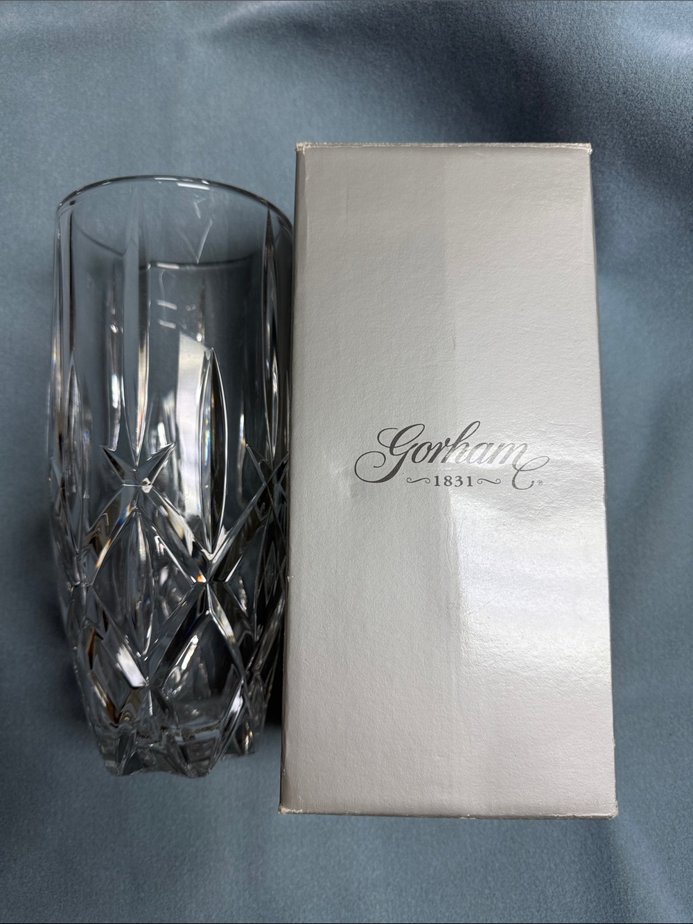 Gorham Lady Ann Clear Cut Crystal Flower Vase